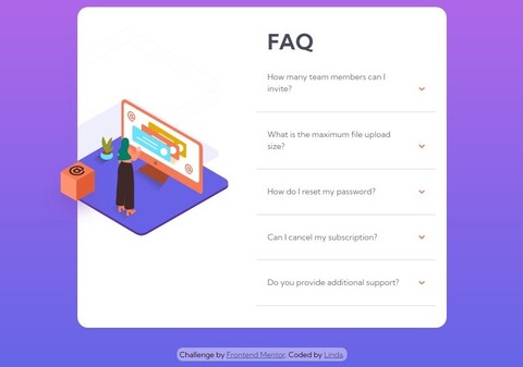 screenshot FAQ accordion